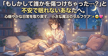 ✨「もしかして誰かを傷つけちゃった…？」と不安で眠れないあなたへ。心穏やかな日常を取り戻す、小さな魔法のセルフケア 🥺💖
