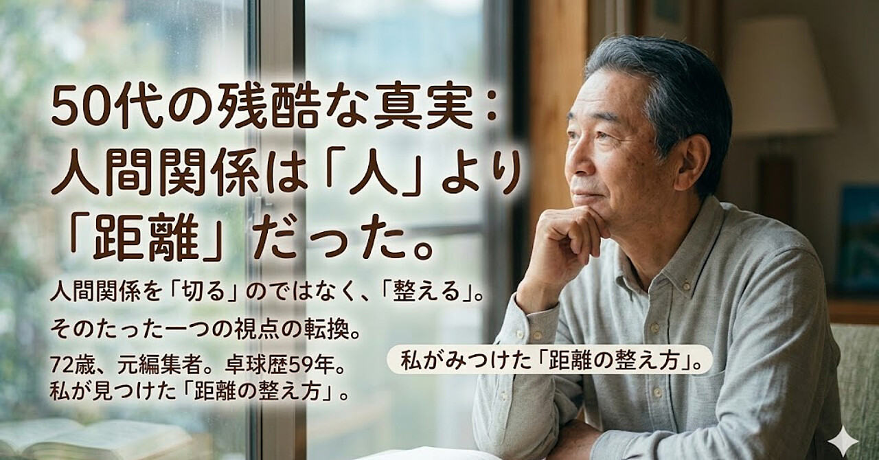 50代の残酷な真実
——人間関係は「人」より「距離」だった。

