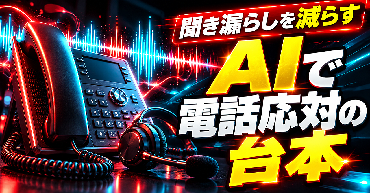 【AIで電話応対の台本を作る】聞き漏らしを減らす、一次受付・折り返し・担当への引き渡しのアイキャッチ画像