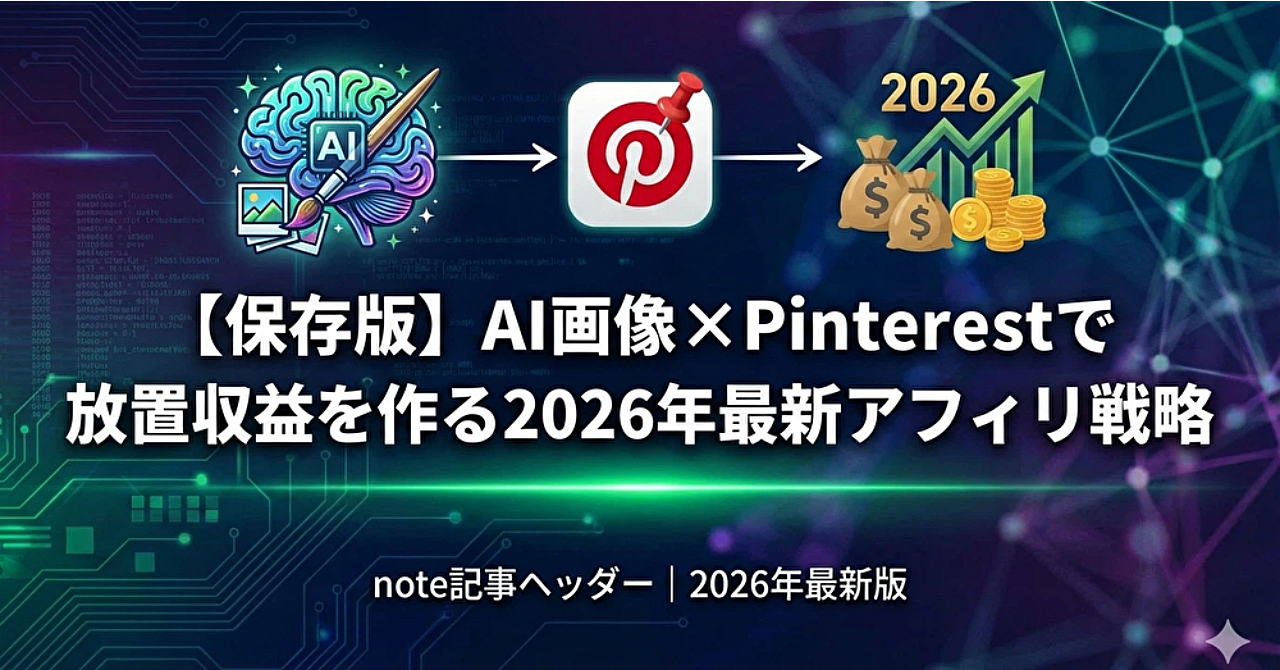 【保存版】AI画像×Pinterestで放置収益を作る2026年最新アフィリ戦略
