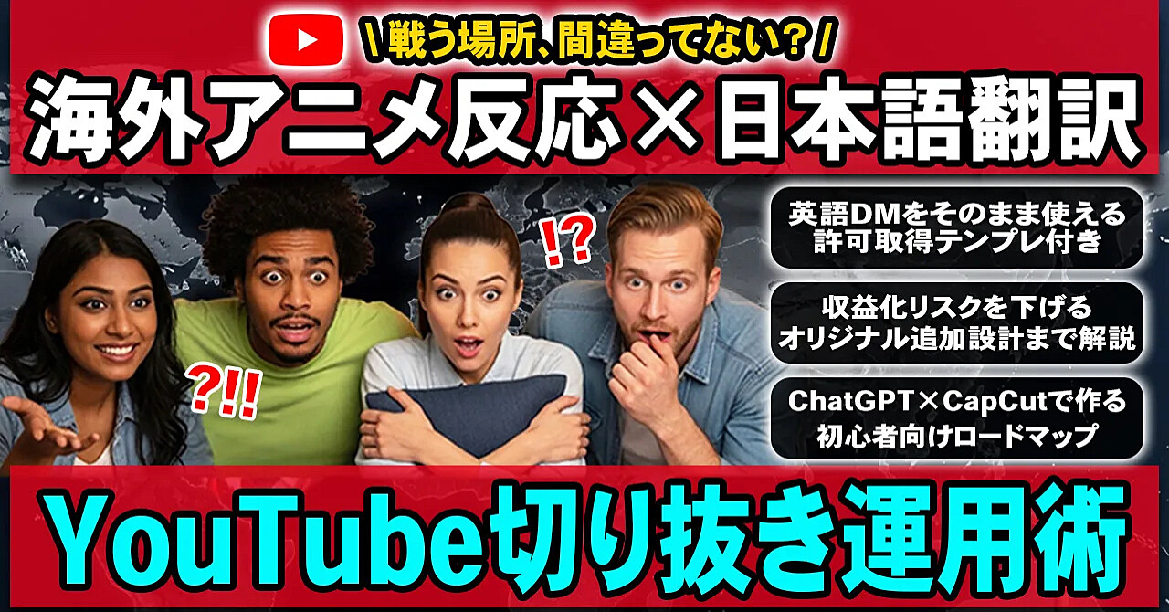 【海外アニメ反応×日本語通訳】YouTube切り抜き運用術