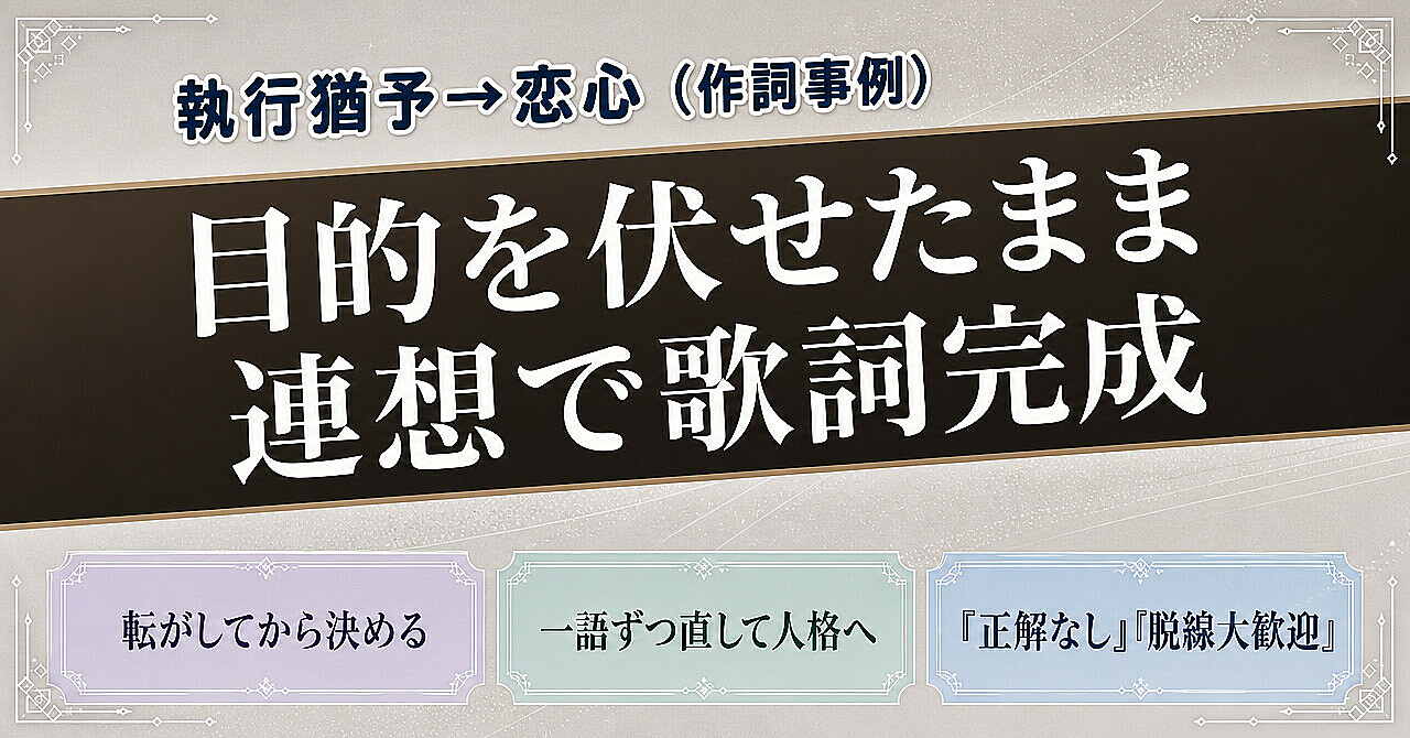 目的を伏せた連想ゲームから、歌詞を完成させた事例のアイキャッチ画像