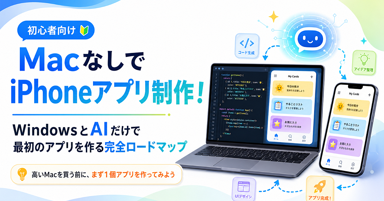 WindowsとAIだけで最初のアプリを作る完全ロードマップ