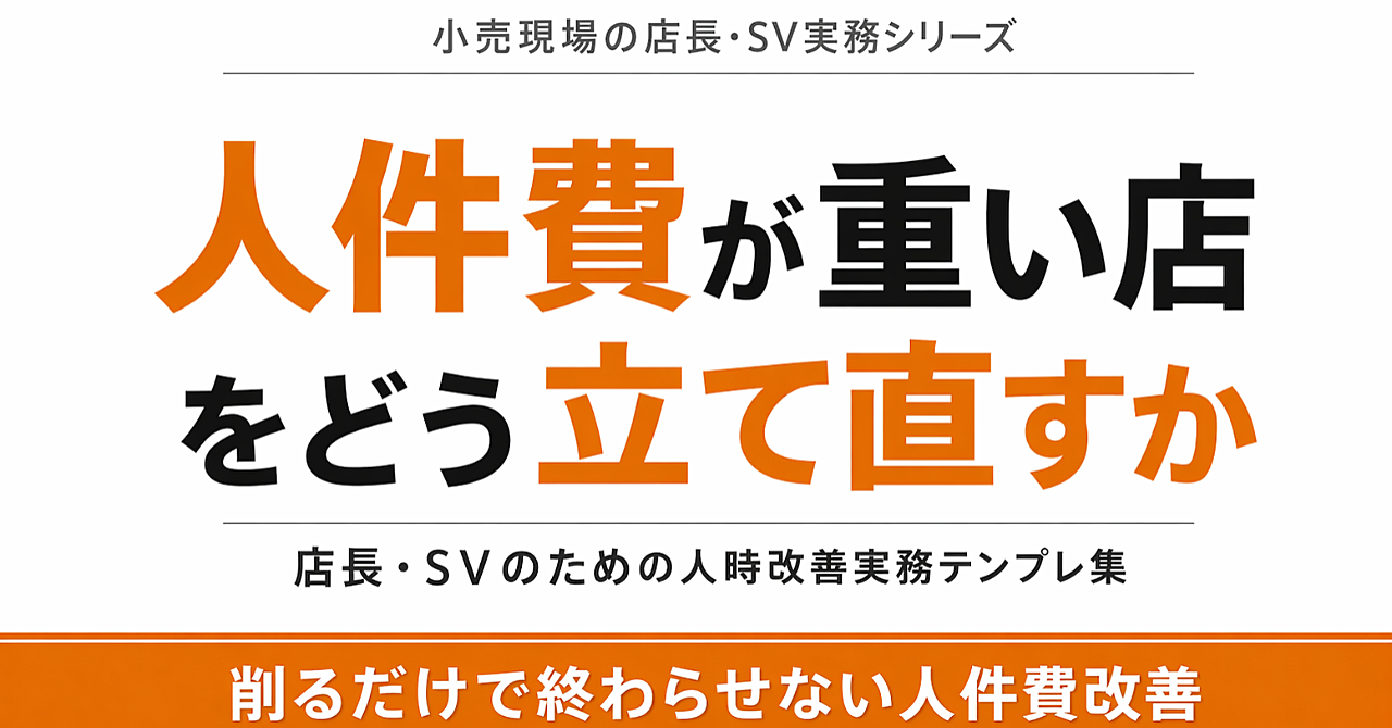 人件費が重い店をどう立て直すか