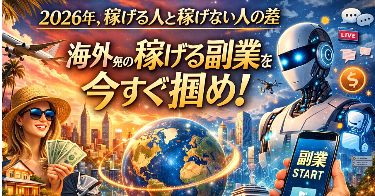 「2026年、稼げる人と稼げない人の差」は“海外トレンド”を見てるかどうかで決まる