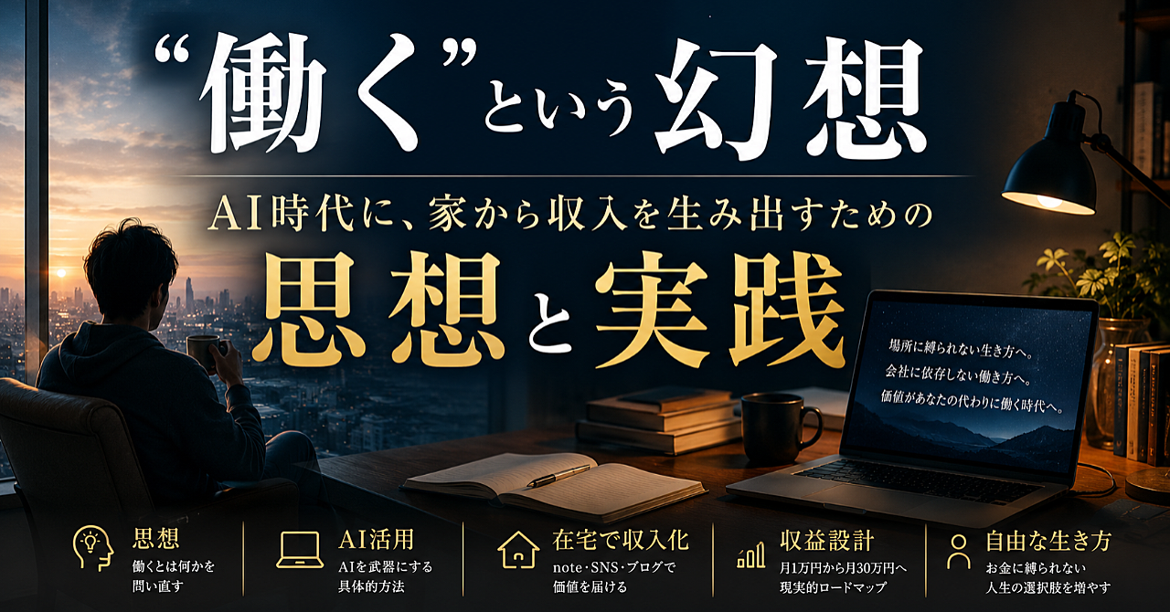 「働く」という幻想──AI時代に、家から収入を生み出すための思想と実践


