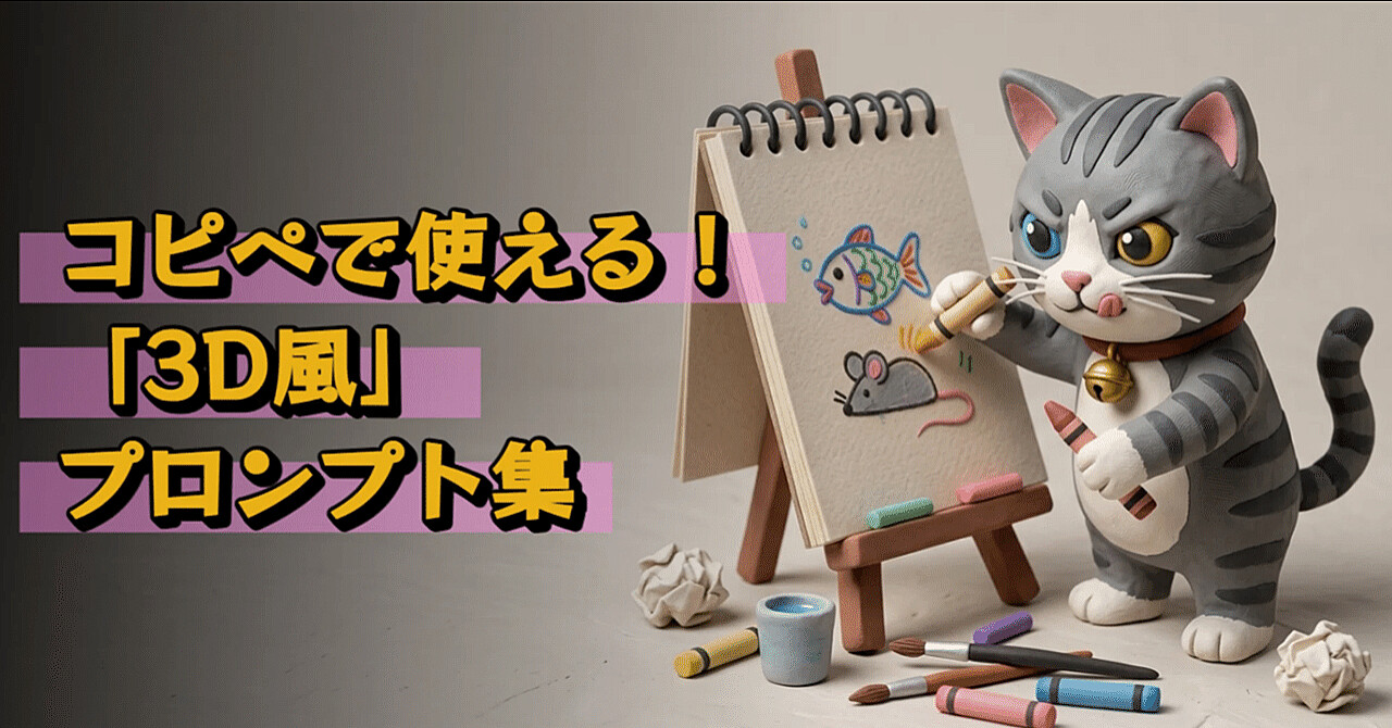 【AIプロンプト大図鑑 Vol.6】コピペで使える!「3D風」プロンプト集のアイキャッチ画像