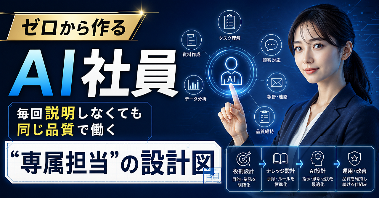 ゼロから作るAI社員 毎回説明しなくても同じ品質で働く