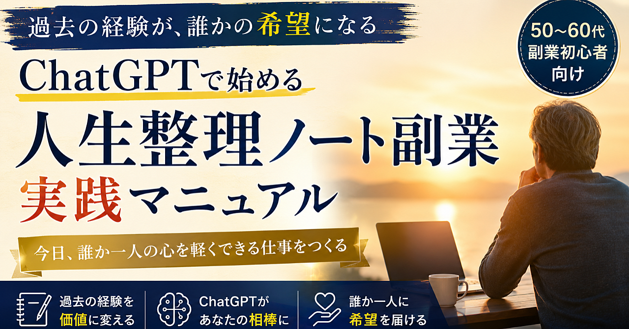 過去の夢を今の価値に変える

ChatGPT人生整理ノート副業実践マニュアル