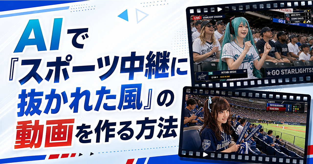 AIでスポーツ中継に抜かれた風の動画を作る方法のアイキャッチ画像