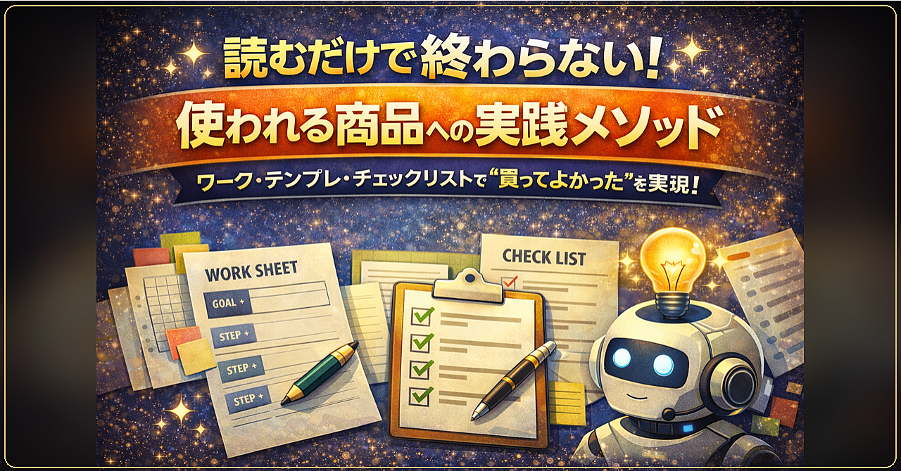 AIで作る “使われる商品”の作り方
読まれるだけで終わらない実用コンテンツ設計