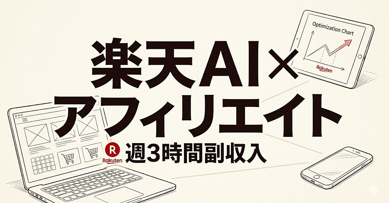 【楽天アフィリエイト×Rakuten AI】週2〜3時間で仕組みを回す設計図