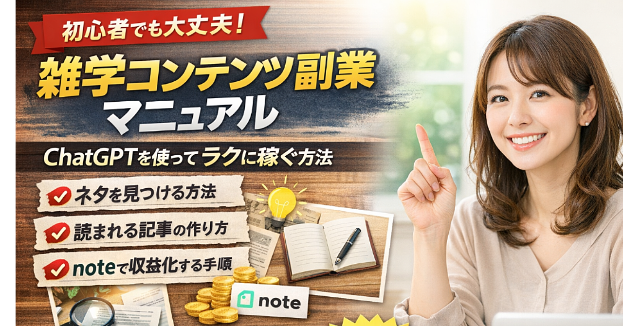 ChatGPT副業で始める雑学コンテンツ販売マニュアル