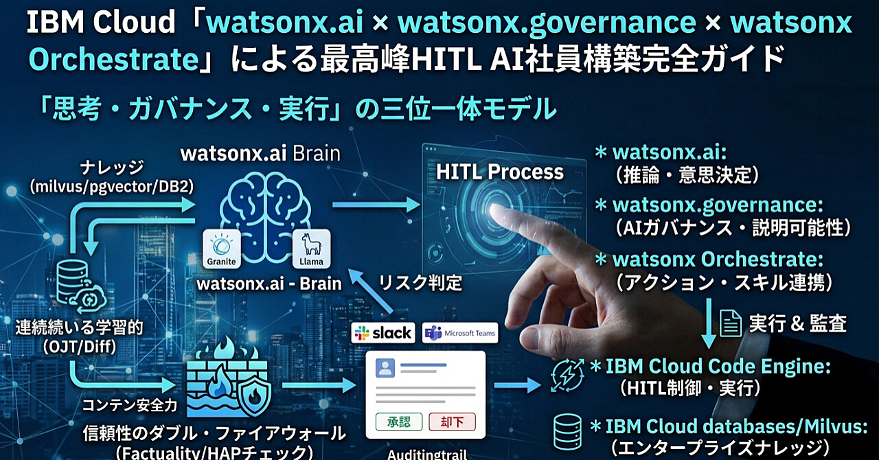 IBM Cloud「watsonx.ai × watsonx.governance × watsonx Orchestrate」による最高峰HITLのアイキャッチ画像