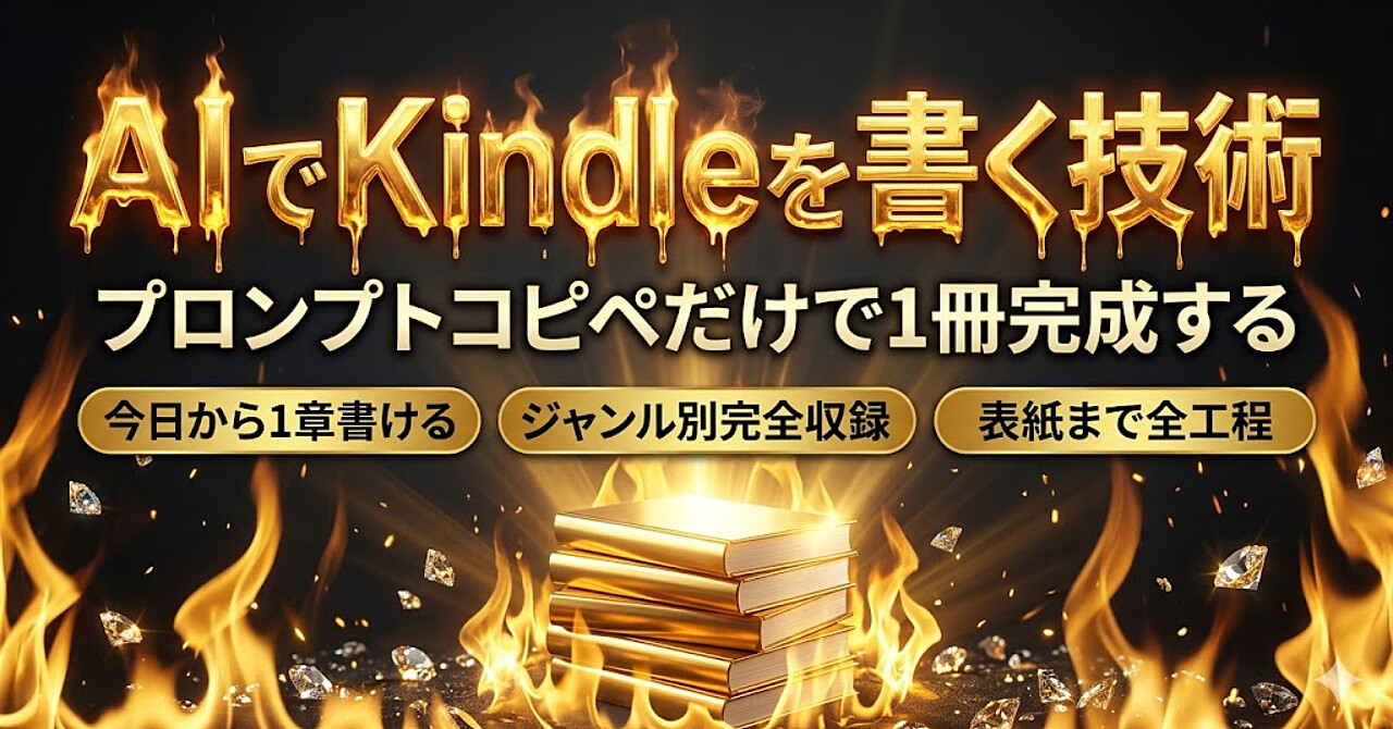AIプロンプトだけでKindle本を1冊書ききる方法【ジャンル別・完全プロンプト集】