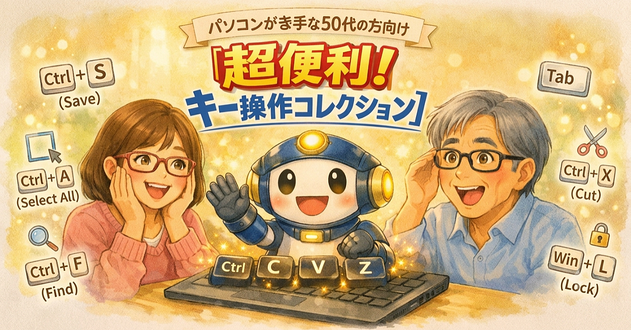 パソコンが苦手な50代の方向け【超便利！キー操作コレクション】