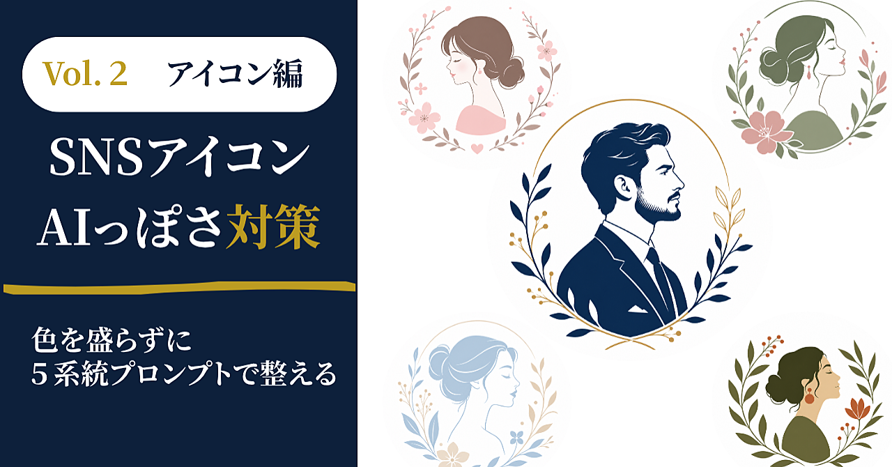 SNSアイコンの「AIっぽさ」を減らす方法｜色の引き算・横顔構図・60%余白ルール Vol.2