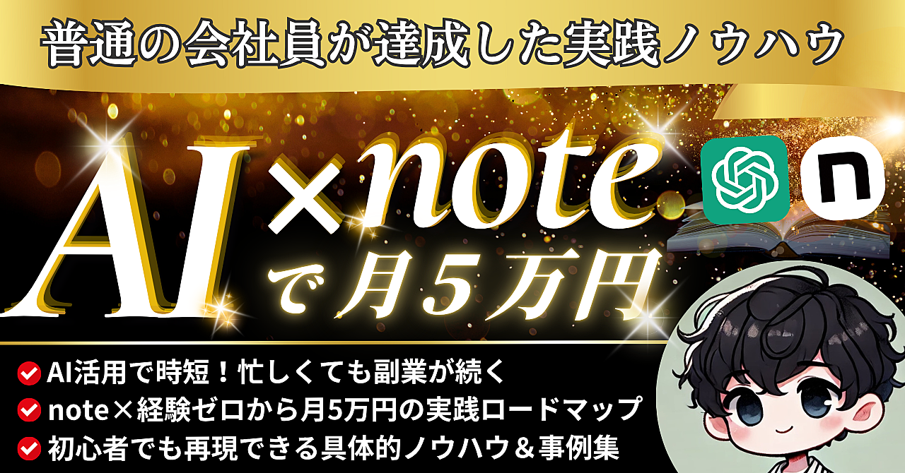 普通の会社員が「AI×note」で副業収入5万円を達成した実践ノウハウ