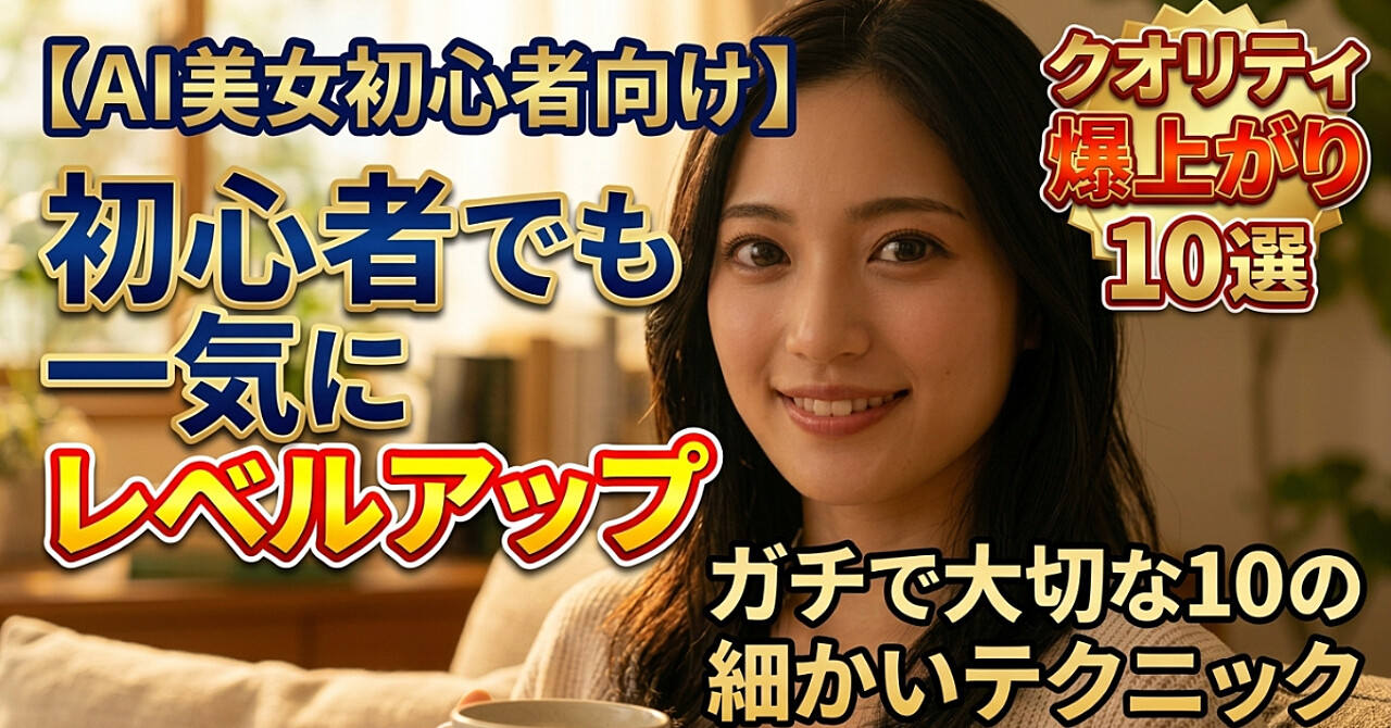 【AI美女ビギナー向け】初心者でも一気に上達する｜クオリティを底上げする10の小技　実は重要な細かい“10個のテクニック” 