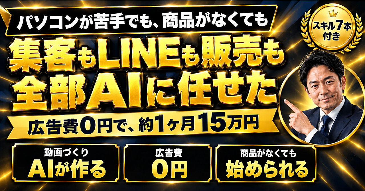 【先着10部】広告費0円|動画で集めたLINEの友だち20人のうち5人が29,800円を購入(4人に1人)|ワードもエクセルも苦手な僕が、AIにしゃべっただけの記録|コピペで入るスキル付きのアイキャッチ画像