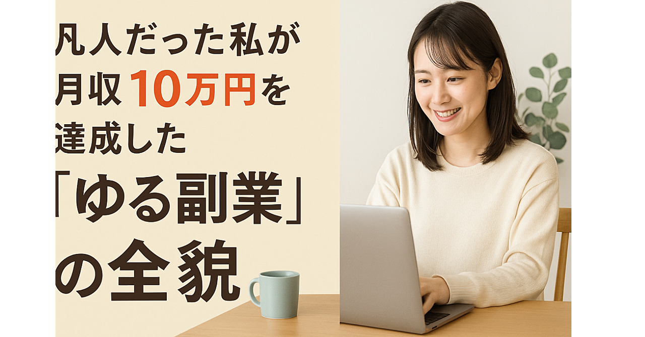【スマホ1台・顔出し不要】凡人だった私が月収10万円を達成した「ゆる副業」の全貌