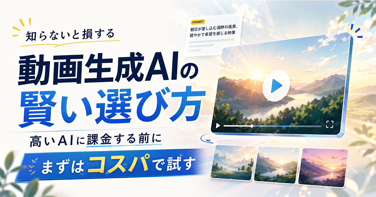 本当は教えたくない。まだ気づかれていないコスパ最強の動画生成AIを見つけてしまった。