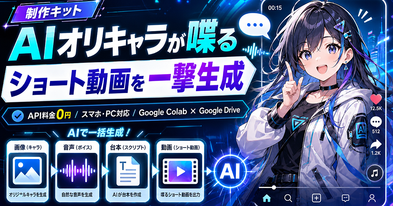 【API料金0円】自分だけのキャラクターと声でショート動画を作る「VIPP」配布＋完全ガイド