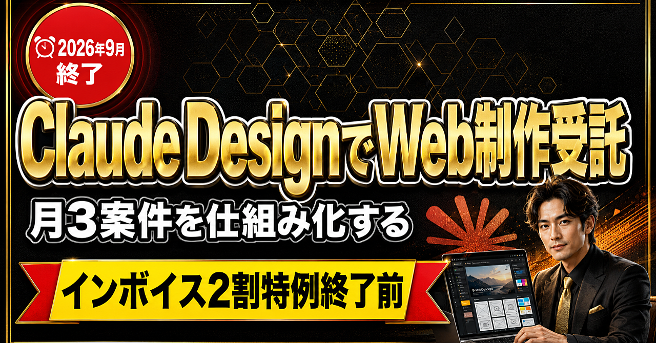 インボイス2割特例が2026年9月で終わる前に、Claude Designで月3案件のWeb制作受託を仕組み化する