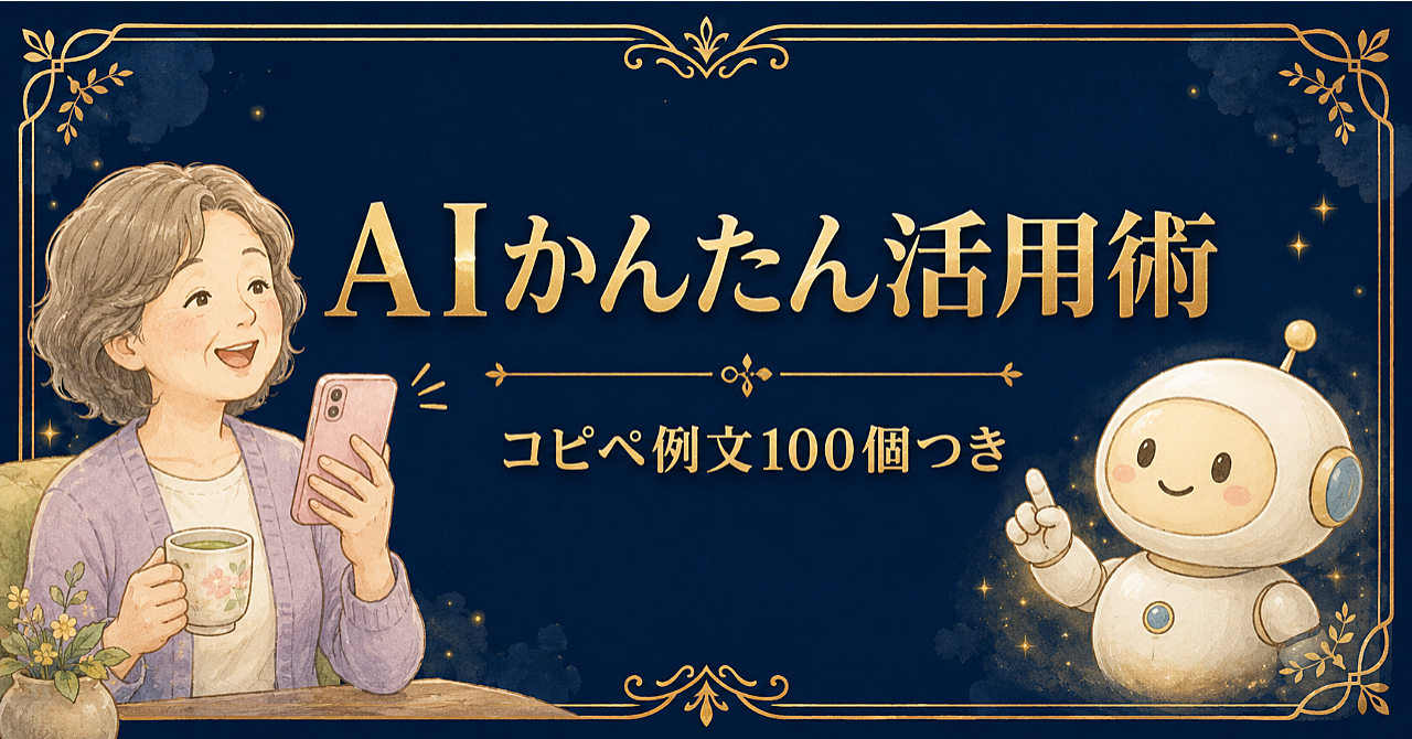 【コピペ例文100個つき】AIかんたん活用術〜パソコンが苦手でも今日から使える完全ガイド〜