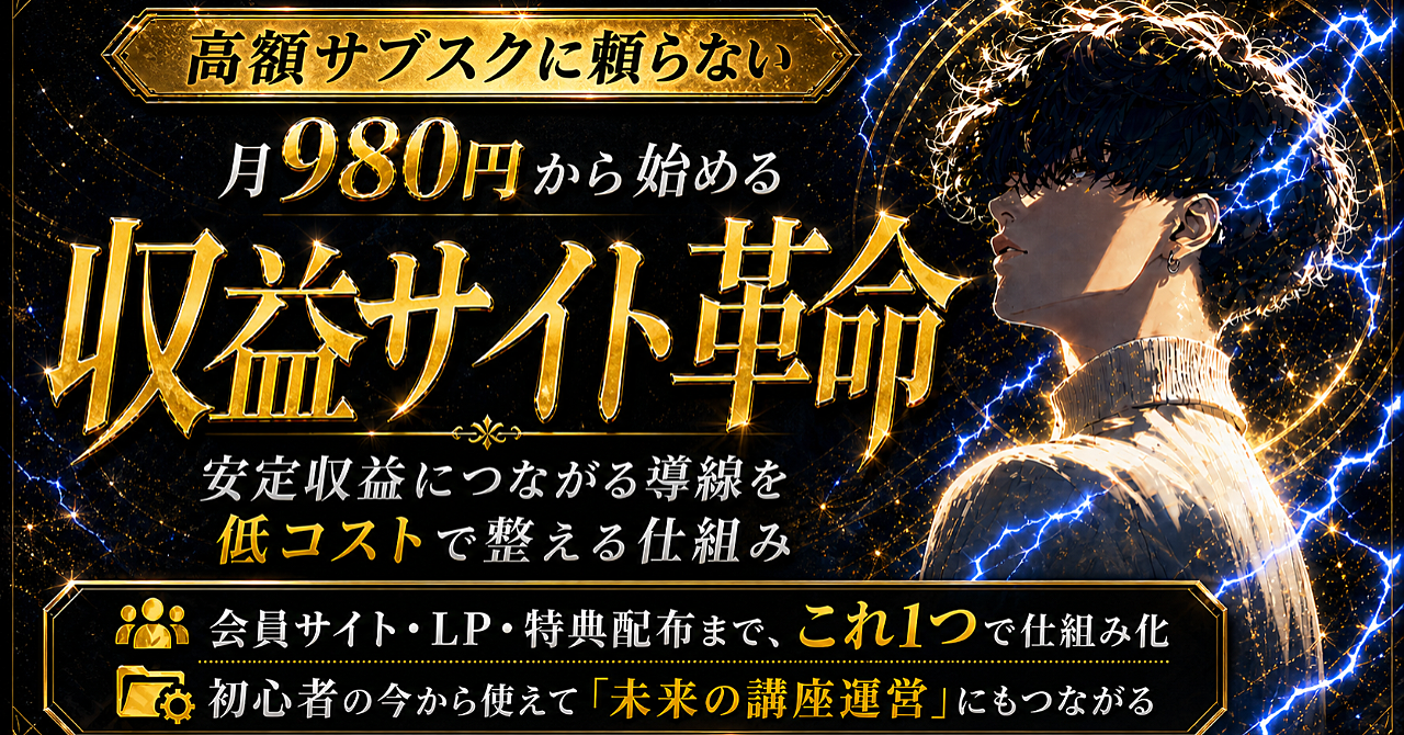 収益サイト革命【仕組み化・会員サイト・LP作成】