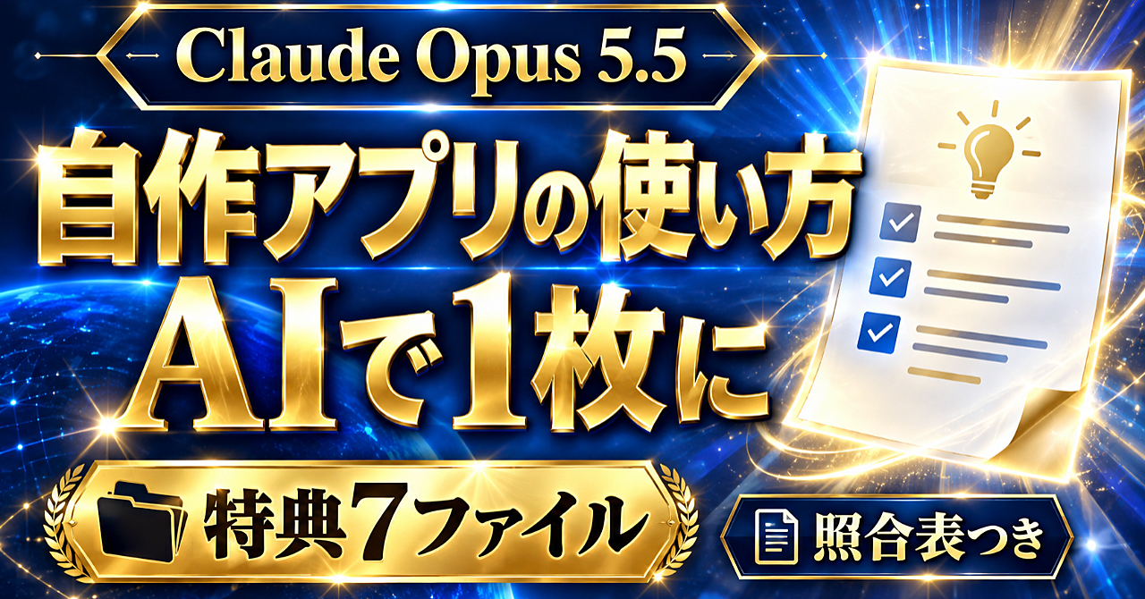 Claude Opus 5.5で、自作アプリの「使い方1枚」を作る|保存されないことまで伝える説明書のアイキャッチ画像