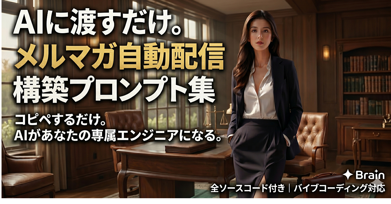 【AIに渡すだけ】月3万円のメルマガ課金を150円にする「自動配信システム」構築プロンプト集
  （全ソースコード／バイブコーディング対応）