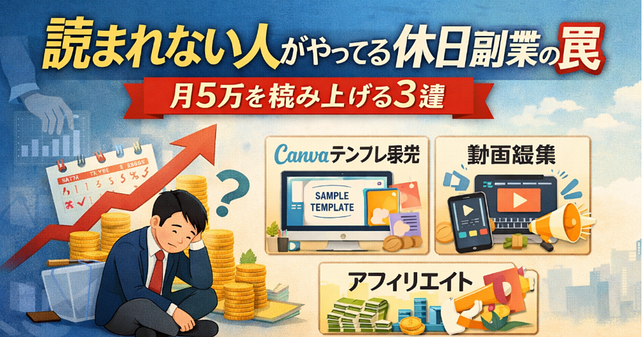 読まれない人がやってる休日副業の罠：月5万を積み上げる3選