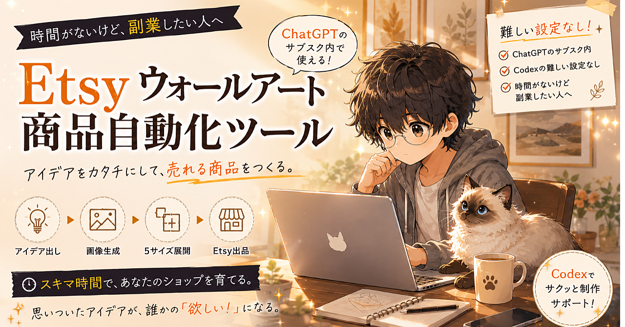 Etsyウォールアート商品作成自動化ツールのアイキャッチ画像