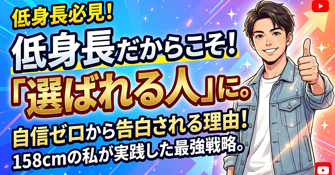 低身長だからこそ勝てる恋愛戦略。158cmの僕が“告白される側”になった理由　自信ゼロから“選ばれる男”になる方法