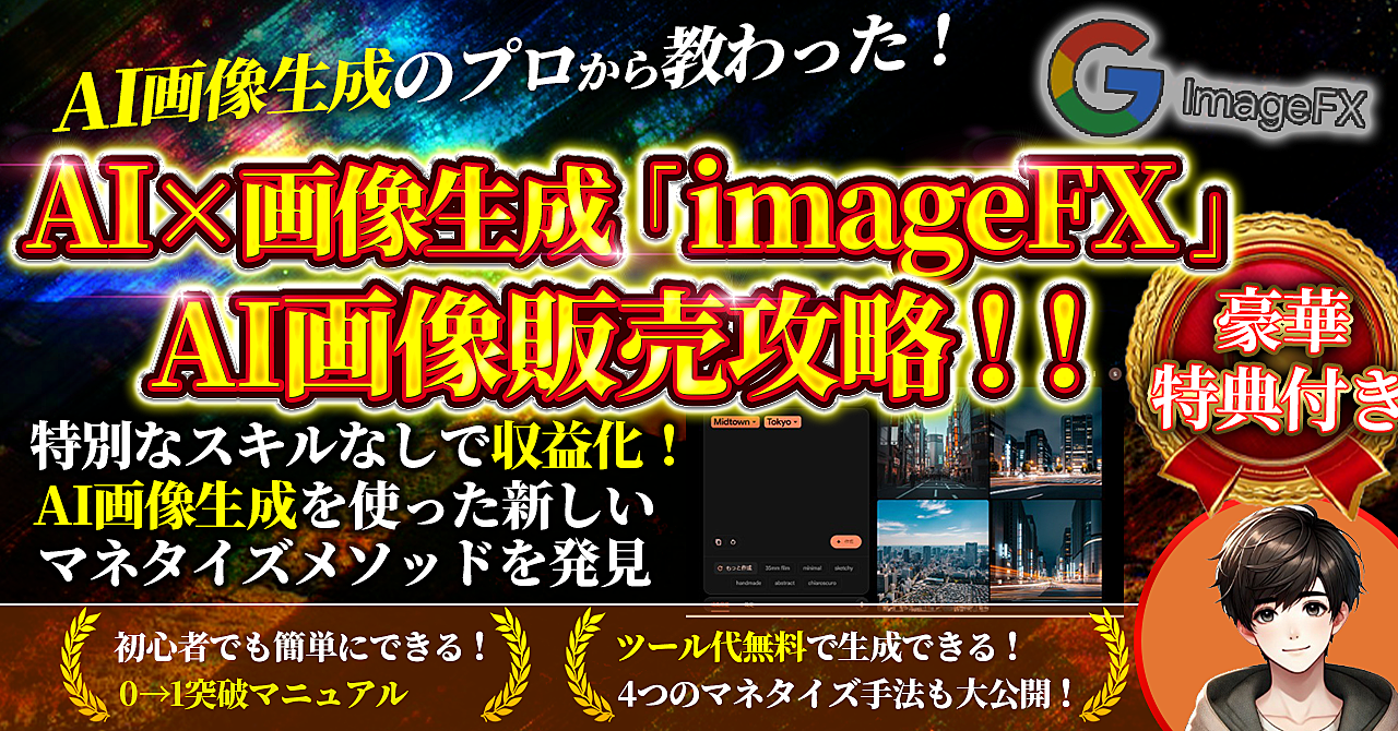 AI画像生成のプロから教わった！AI×画像生成「imageFX」でマネタイズメソッド