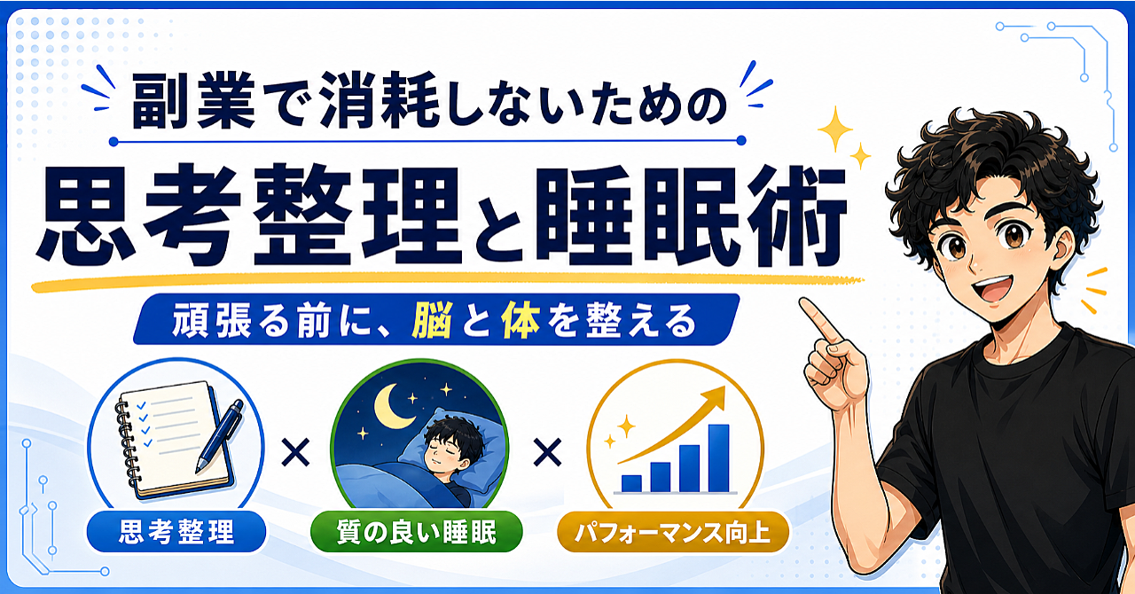 副業で消耗しないために僕がやっている思考整理と睡眠の整え方