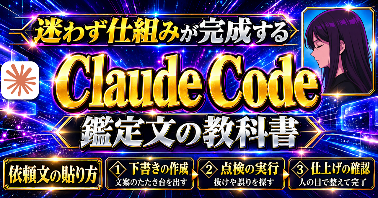 占い師のための【Claude Codeによる鑑定文作成の教科書】 | 鑑定文づくりを仕組み化する完全ロードマップのアイキャッチ画像