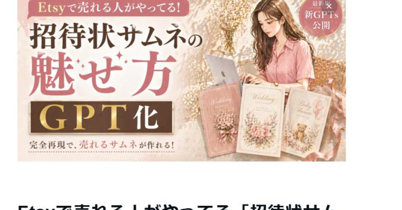 Etsyで売れる人がやってる「招待状サムネの魅せ方」を完全再現できるGPT✨