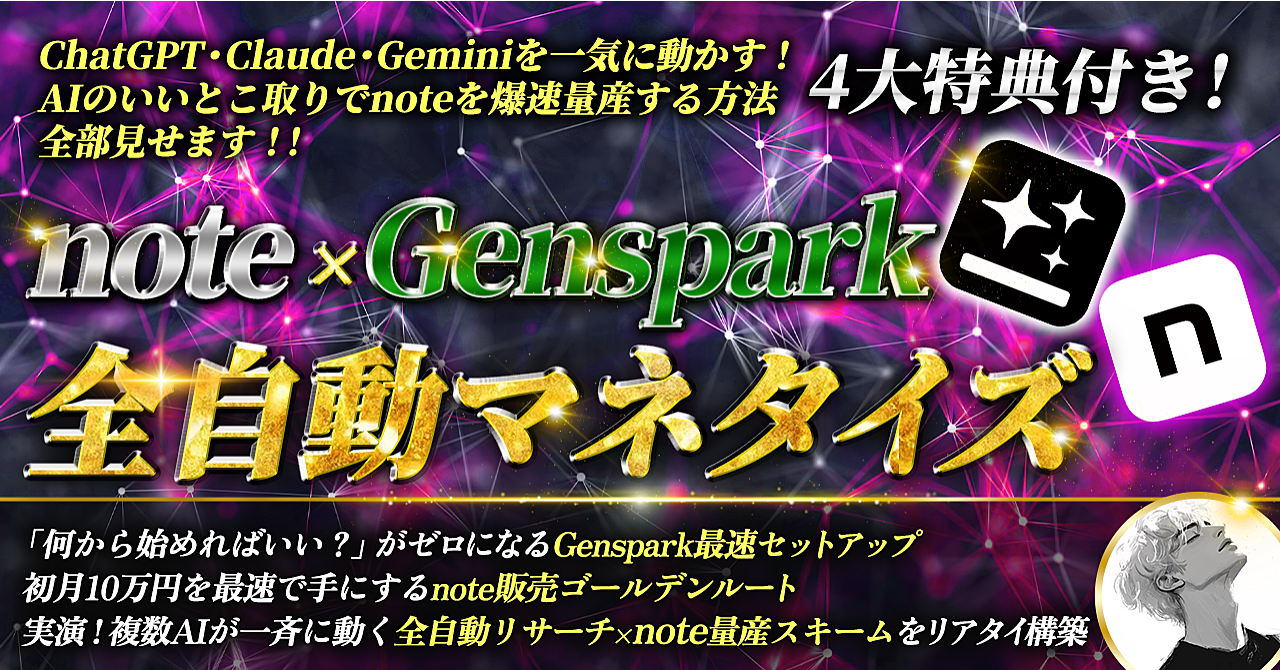 note × Genspark 全自動マネタイズ