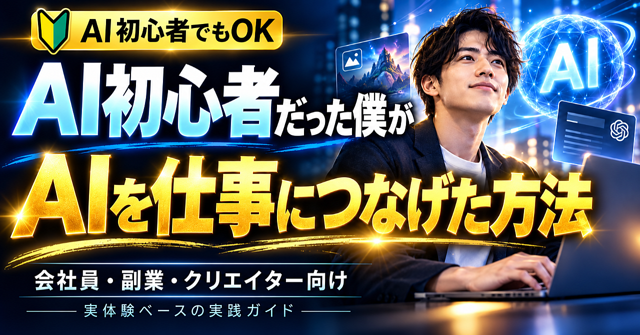 AI初心者だった僕がAIを仕事につなげた方法|好きなことから始める5ステップのアイキャッチ画像