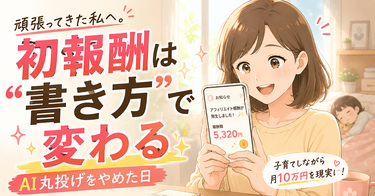 
「好きなことを書けば稼げる」は嘘だった。主婦がアフィリエイトで本当に稼げる方法
