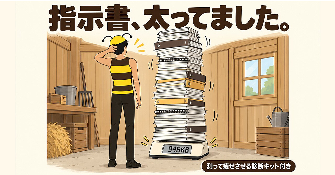 Claude Code・Codexの「太った指示書」を測る診断キット|毎回読まれている量と、外に出す候補がわかるのアイキャッチ画像