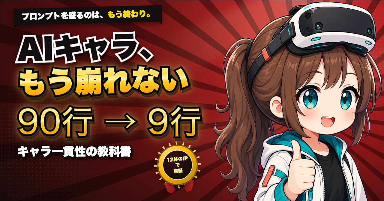 プロンプトを盛るのは、もう終わり — 9行に減らしたら、同じキャラが崩れなくなった