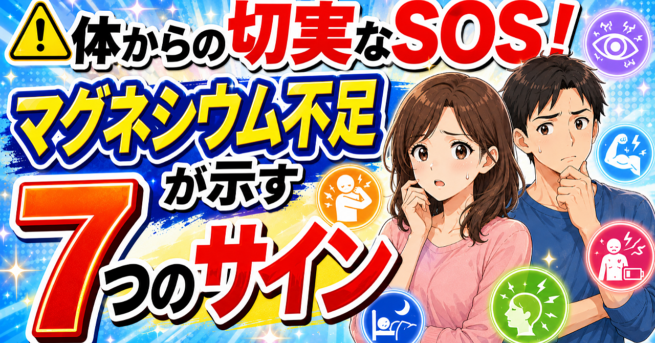 体からの切実なSOS！「マグネシウム不足が示す」7つのサイン