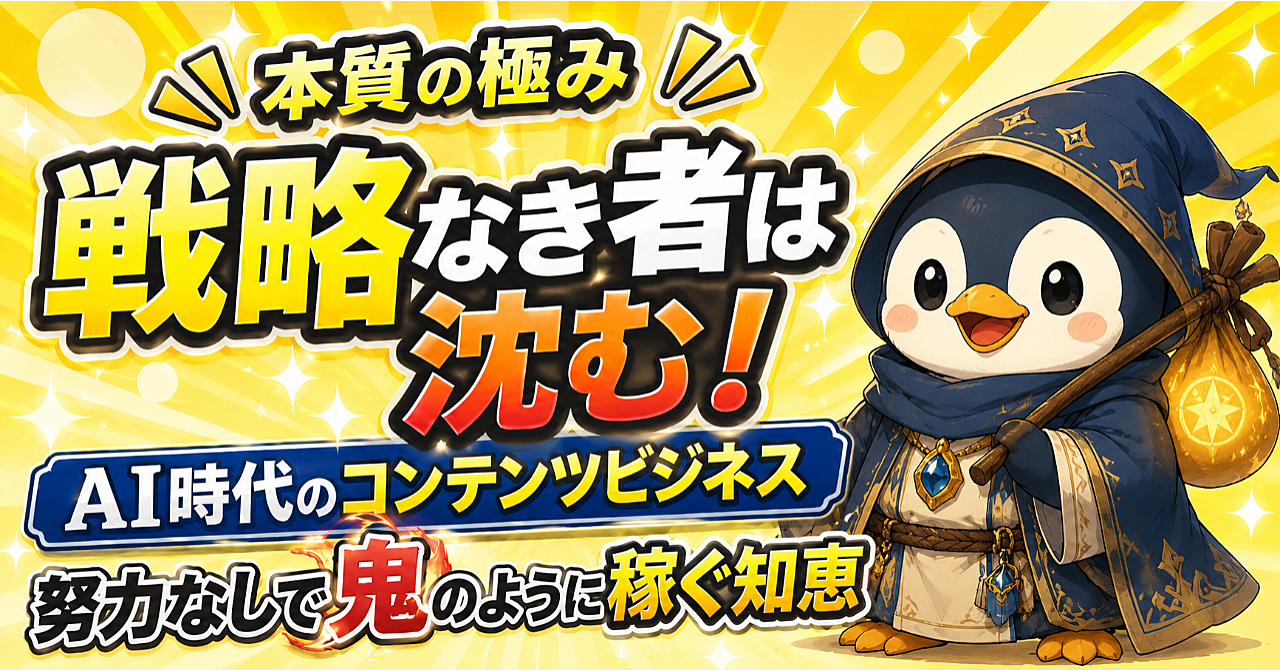 【本質の極み】AI時代のコンテンツビジネス：労働地獄から解放され異次元の生産性で稼ぎまくる知恵【戦略なしでは沈む】総文字数：4万5千字超