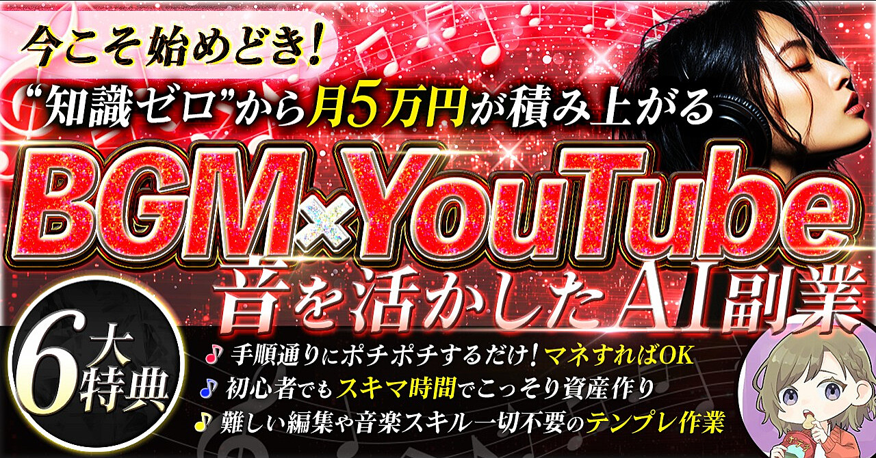 初心者でも今こそ初め時！音を活かしたAI副業【BGM×YouTube】