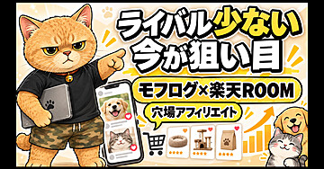 ライバルが少ない今が狙い目｜ペット専用SNS「モフログ」×楽天ROOMで始める穴場アフィリエイト