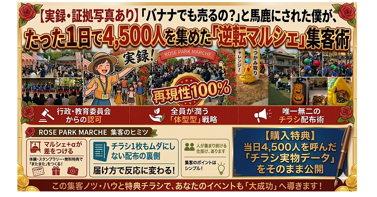 【実録】「バナナでも売るのか？」と馬鹿にされた私が、マルシェ主催で1日4500人を動員して見返した「超・集客」の全手法
