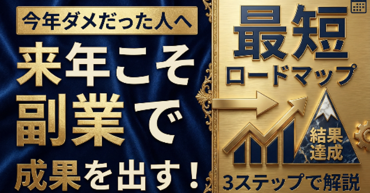 来年こそ副業で結果を出したい人へ今年うまくいかなかった人のための“最短ロードマップ”